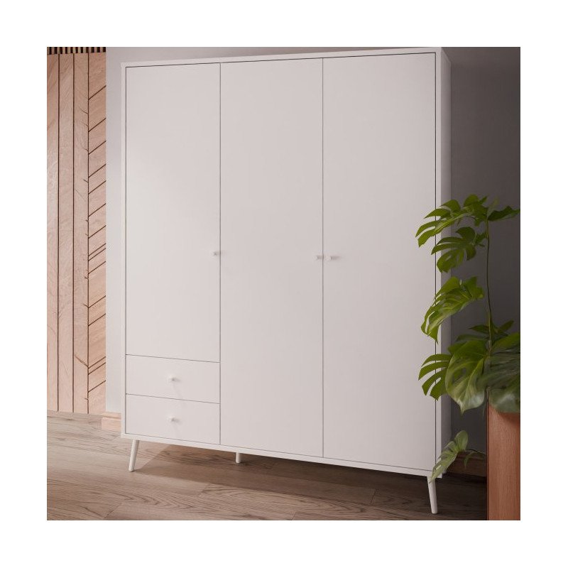 Szafa ubraniowa na nóżkach 150 cm Harllson HLTS731LEC biały