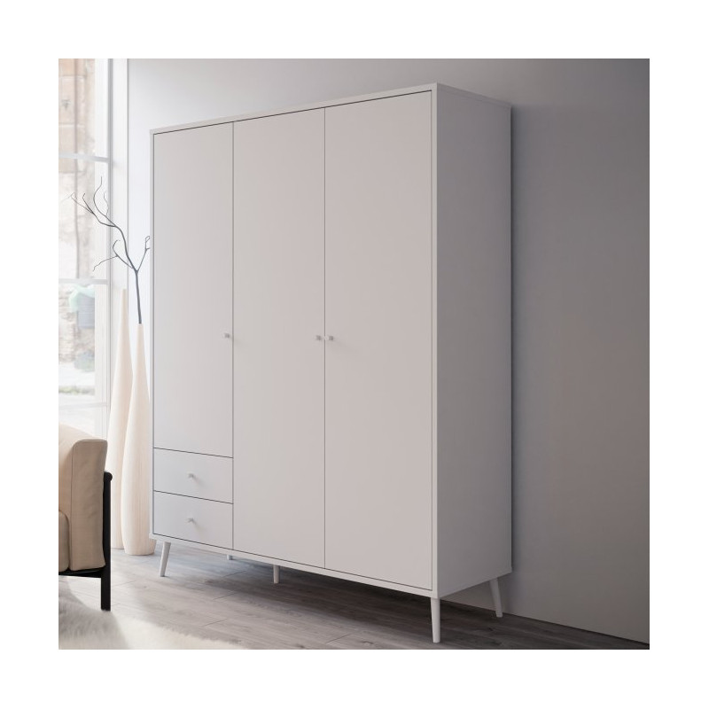 Szafa ubraniowa na nóżkach 150 cm Harllson HLTS731LEC biały
