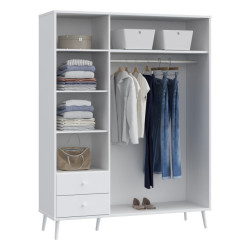 Szafa ubraniowa na nóżkach 150 cm Harllson HLTS731LEC biały