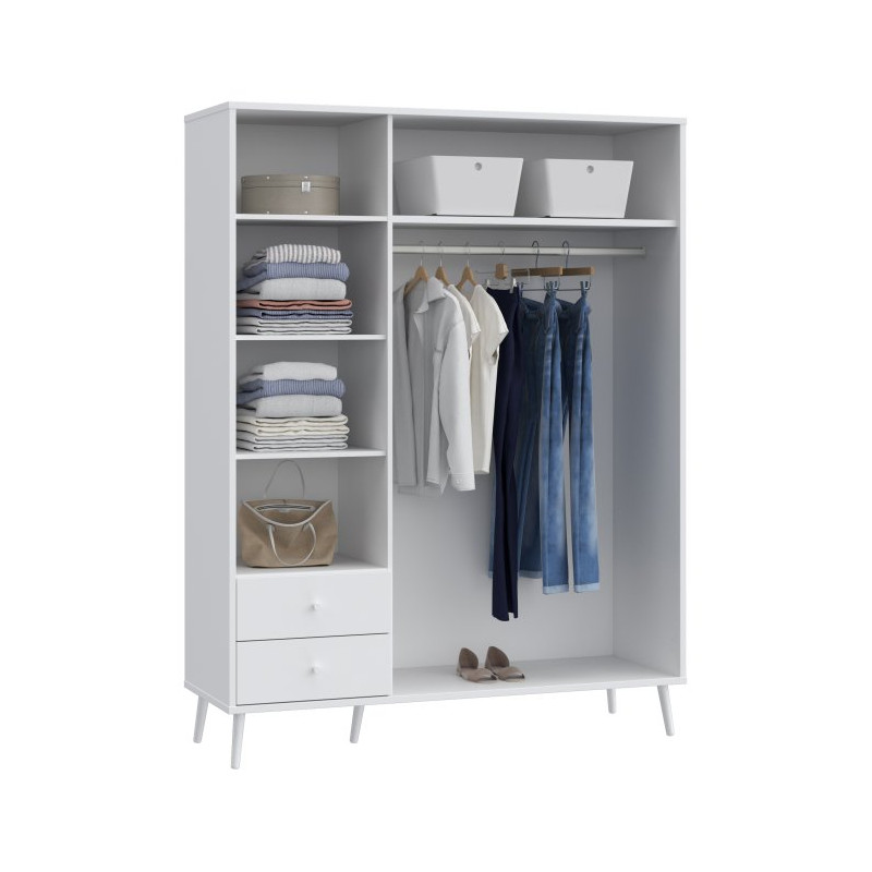 Szafa ubraniowa na nóżkach 150 cm Harllson HLTS731LEC biały