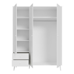 Szafa ubraniowa na nóżkach 150 cm Harllson HLTS731LEC biały