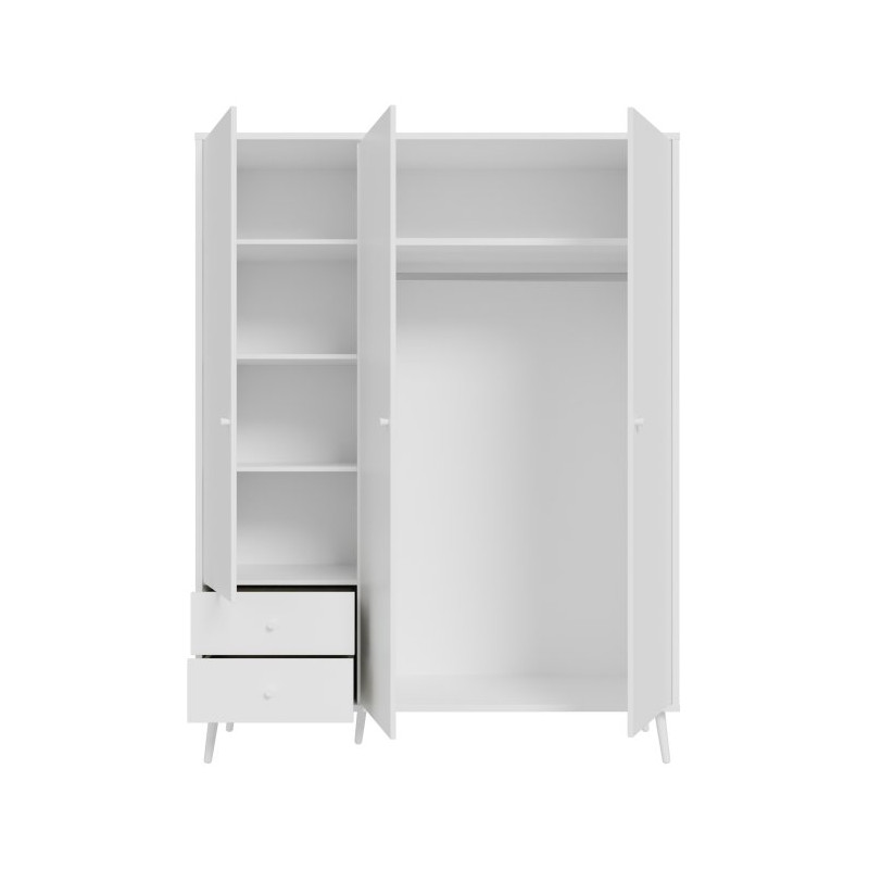 Szafa ubraniowa na nóżkach 150 cm Harllson HLTS731LEC biały