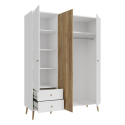 Szafa ubraniowa 150 cm Harllson HLTS731LEC biały/dąb mauvella
