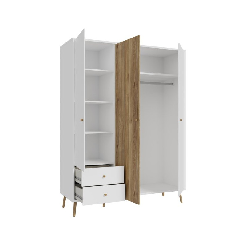 Szafa ubraniowa 150 cm Harllson HLTS731LEC biały/dąb mauvella