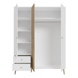 Szafa ubraniowa 150 cm Harllson HLTS731LEC biały/dąb mauvella