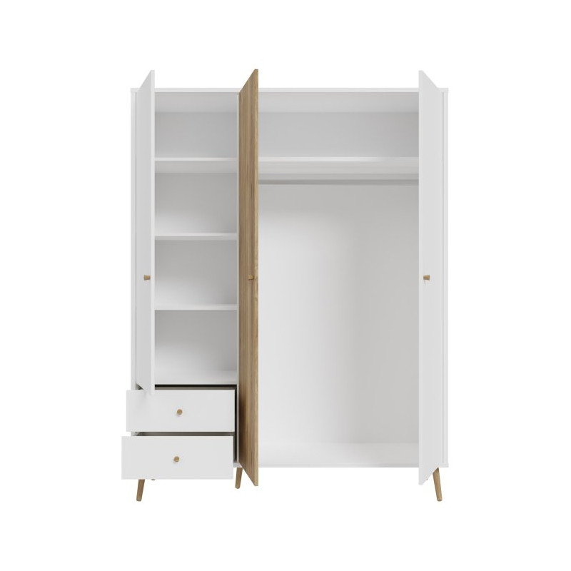 Szafa ubraniowa 150 cm Harllson HLTS731LEC biały/dąb mauvella
