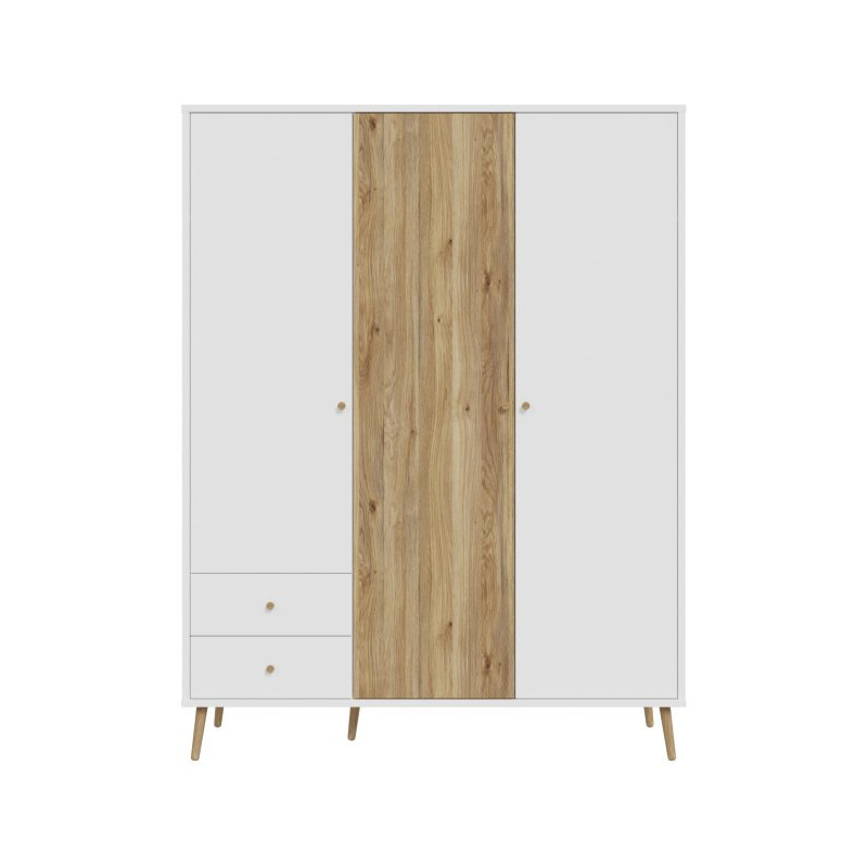 Szafa ubraniowa 150 cm Harllson HLTS731LEC biały/dąb mauvella