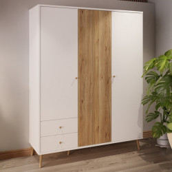 Szafa ubraniowa 150 cm Harllson HLTS731LEC biały/dąb mauvella