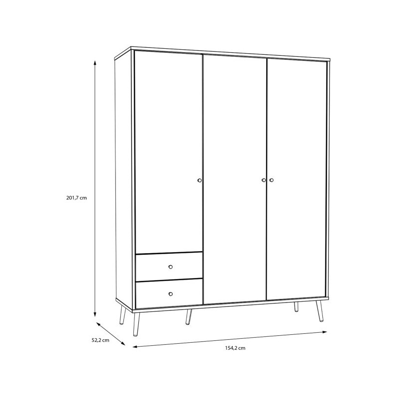 Szafa ubraniowa 150 cm Harllson HLTS731LEC szałwiowy/dąb mauvella