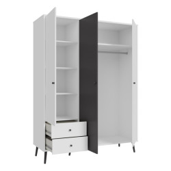Szafa ubraniowa 150 cm Harllson HLTS731LEC biały/uni wolfram szary