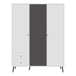Szafa ubraniowa 150 cm Harllson HLTS731LEC biały/uni wolfram szary