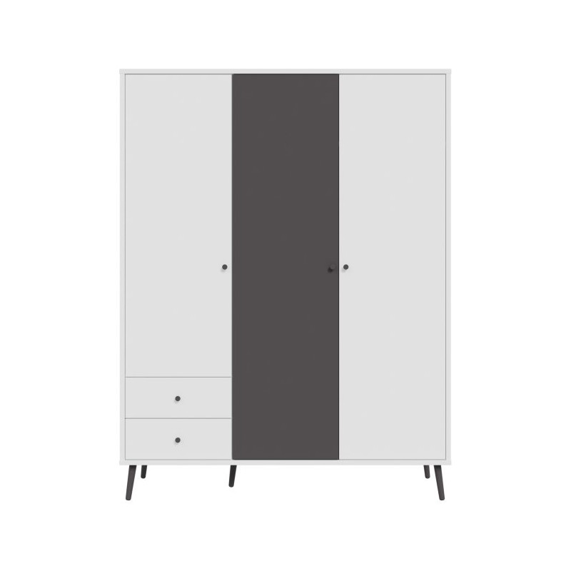 Szafa ubraniowa 150 cm Harllson HLTS731LEC biały/uni wolfram szary