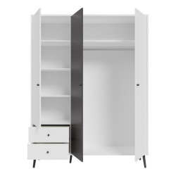 Szafa ubraniowa 150 cm Harllson HLTS731LEC biały/uni wolfram szary
