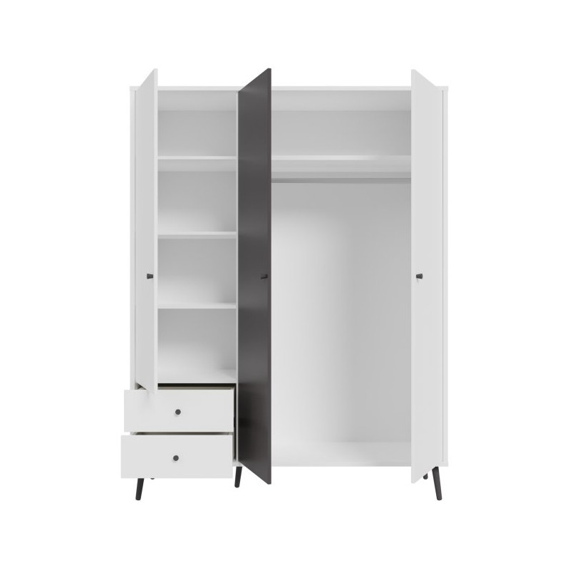 Szafa ubraniowa 150 cm Harllson HLTS731LEC biały/uni wolfram szary