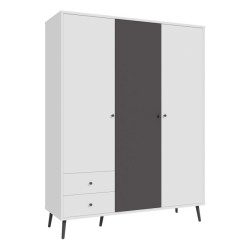 Szafa ubraniowa 150 cm Harllson HLTS731LEC biały/uni wolfram szary