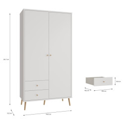 Szafa do sypialni 100 cm Harllson HLTS721LEC biały