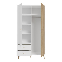 Szafa do sypialni 100 cm Harllson HLTS721LEC biały/dąb mauvella