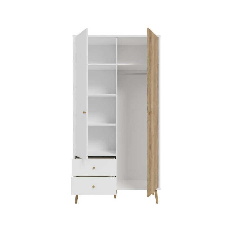 Szafa do sypialni 100 cm Harllson HLTS721LEC biały/dąb mauvella
