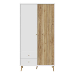 Szafa do sypialni 100 cm Harllson HLTS721LEC biały/dąb mauvella