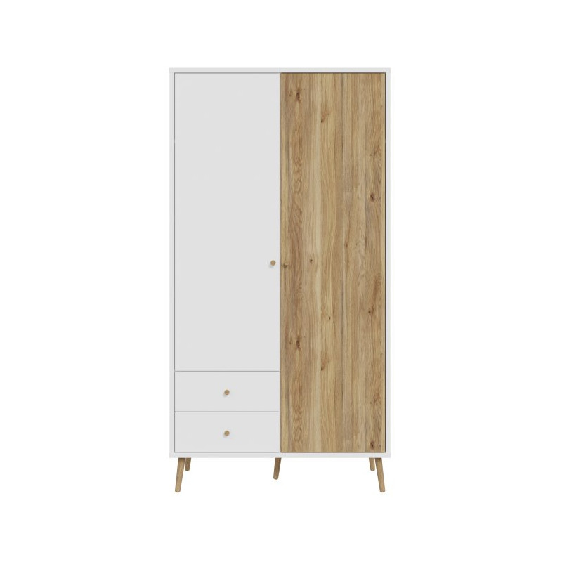 Szafa do sypialni 100 cm Harllson HLTS721LEC biały/dąb mauvella