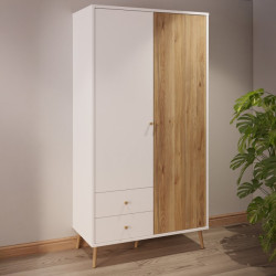 Szafa do sypialni 100 cm Harllson HLTS721LEC biały/dąb mauvella