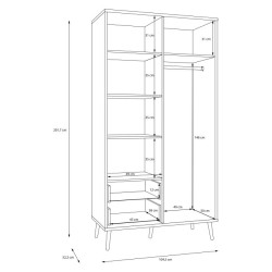 Szafa do sypialni 100 cm Harllson HLTS721LEC szałwiowy/dąb mauvella