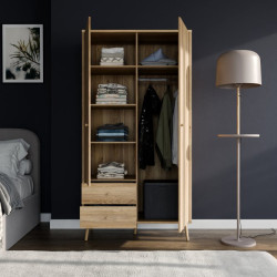 Szafa do sypialni 100 cm Harllson HLTS721LEC dąb mauvella
