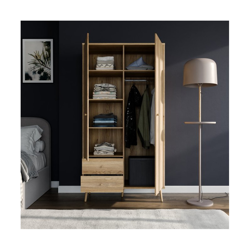 Szafa do sypialni 100 cm Harllson HLTS721LEC dąb mauvella