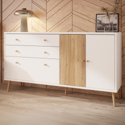Komoda na nóżkach 160 cm Harllson HLTK231REC biały/dąb mauvella