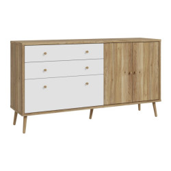Komoda na nóżkach 160 cm Harllson | dąb mauvella/biały