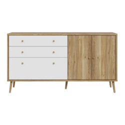 Komoda na nóżkach 160 cm Harllson | dąb mauvella/biały