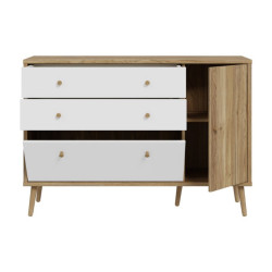Komoda z szufladami 120 cm Harllson HLTK221REC dąb mauvella/biały