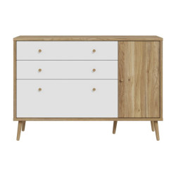 Komoda z szufladami 120 cm Harllson HLTK221REC dąb mauvella/biały