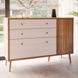 Komoda z szufladami 120 cm Harllson HLTK221REC dąb mauvella/biały