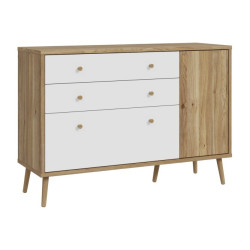 Komoda z szufladami 120 cm Harllson HLTK221REC dąb mauvella/biały