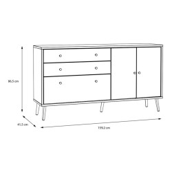 Komoda z szufladami 120 cm Harllson HLTK221REC dąb mauvella/biały