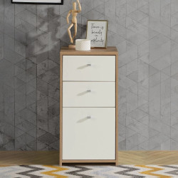 Komoda Mała 2S1D Best Chest SQNK211-C804 Biały/Dąb Artisan Meble Forte