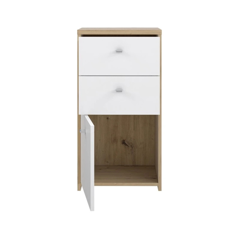Komoda Mała 2S1D Best Chest SQNK211-C804 Biały/Dąb Artisan Meble Forte