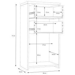 Komoda Mała 2S1D Best Chest SQNK211-C804 Biały/Dąb Artisan Meble Forte