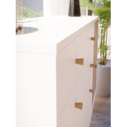 Komoda z szufladami 120 cm Harllson | biały/dąb mauvella