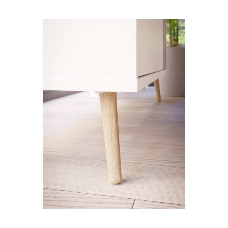 Komoda z szufladami 120 cm Harllson | biały/dąb mauvella