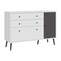 Komoda z szufladami 120 cm Harllson | biały/uni wolfram szary