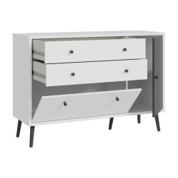 Komoda z szufladami 120 cm Harllson | biały/uni wolfram szary