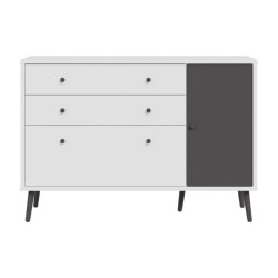 Komoda z szufladami 120 cm Harllson | biały/uni wolfram szary