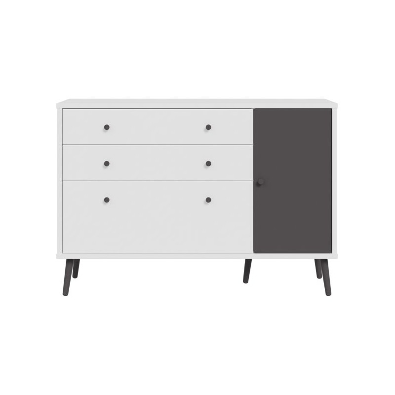 Komoda z szufladami 120 cm Harllson | biały/uni wolfram szary