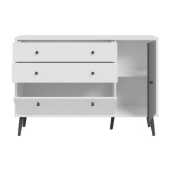 Komoda z szufladami 120 cm Harllson | biały/uni wolfram szary