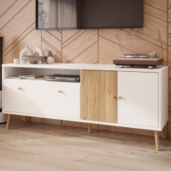 Szafka RTV na nóżkach 160 cm Harllson HLTT231REC biały/dąb mauvella