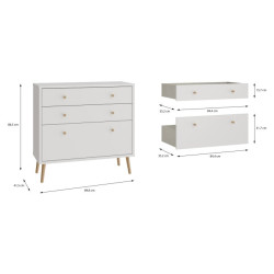 Mała komoda 90 cm Harllson HLTK211EC biały