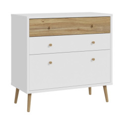 Mała komoda 90 cm Harllson HLTK211EC biały/dąb mauvella