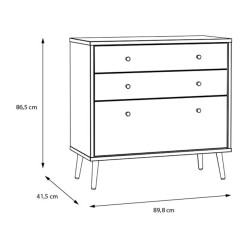 Mała komoda 90 cm Harllson HLTK211EC biały/dąb mauvella